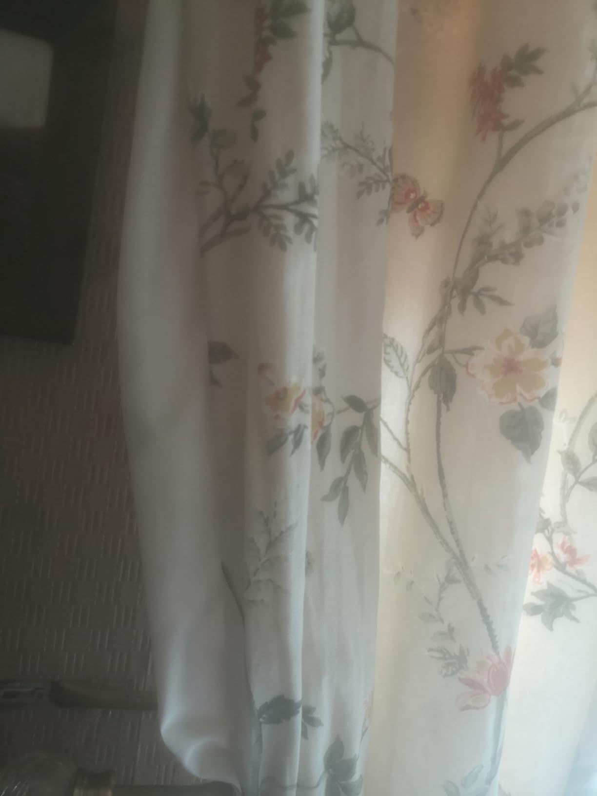 Dreams & Drapes Natural Floral & Birds Pencil Pleat Curtains W90 x