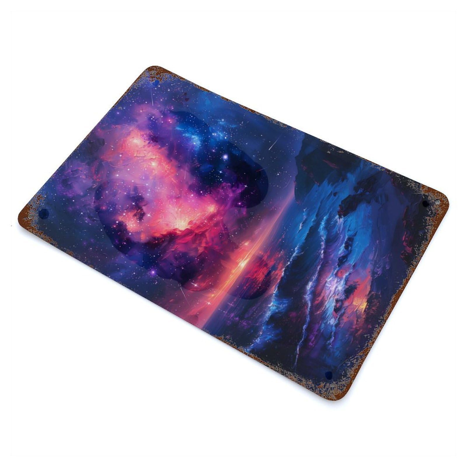 Cosmic Seascape Vintage Metal Tin Sign 11.8"x7.9", for Cafe, Home Bar And Lounge Decor, Vintage Wall Decor