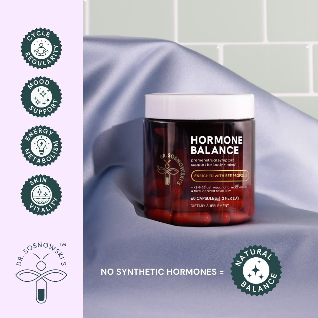 Dr Sosnowski's Hormone Balance | Multivitamin for Women to Support Hormonal Regulation, Energy, Mental Clarity & Skin | Bee Propolis, Ashwagandha, Dong Quai, Magnesium, B6 Vitamins | 60 Capsules - Image 2