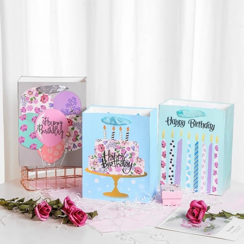 Shivani Enterprises Happy Birthday Gift Bag, Fashion Bags Gift Paper Bag, Abstract Colorful Paint Gifts Carry Bags for Marriage, Birthday, Paper Bags for Party, Return Gift Bags (Pack of 12) (B0B6PP597S) Amazon Price History, Amazon Price Tracker