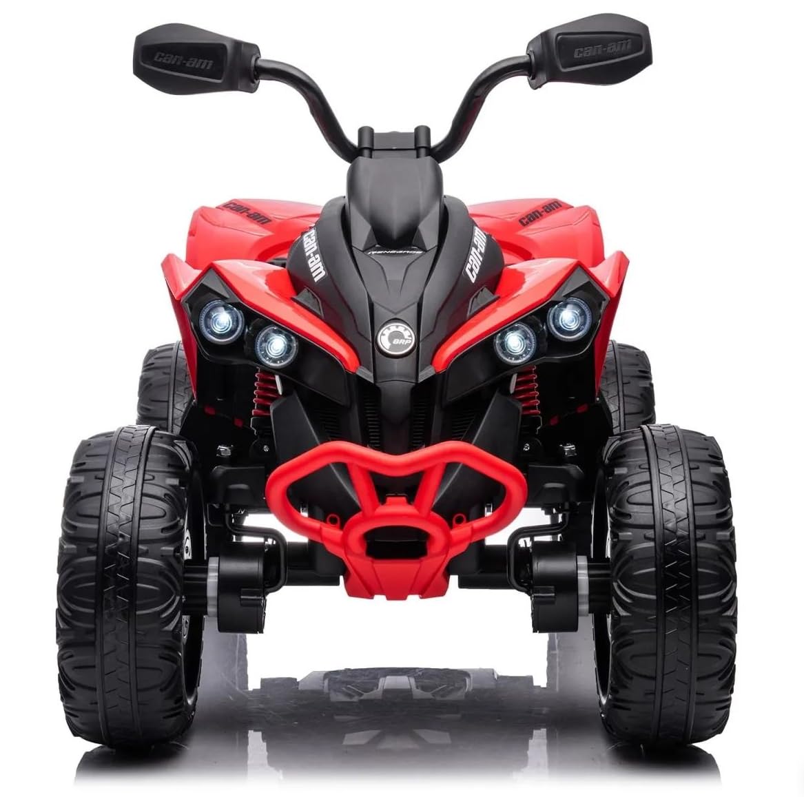 FINOOS Quad Eléctrico para Niños 24V Can-Am Renegade, +3 Años con 4 x 200W Motores Faros Música Neumáticos de Suspensión Botones Avance y Retroceso Vehículo Eléctrico a Batería 4x4 (Rojo)