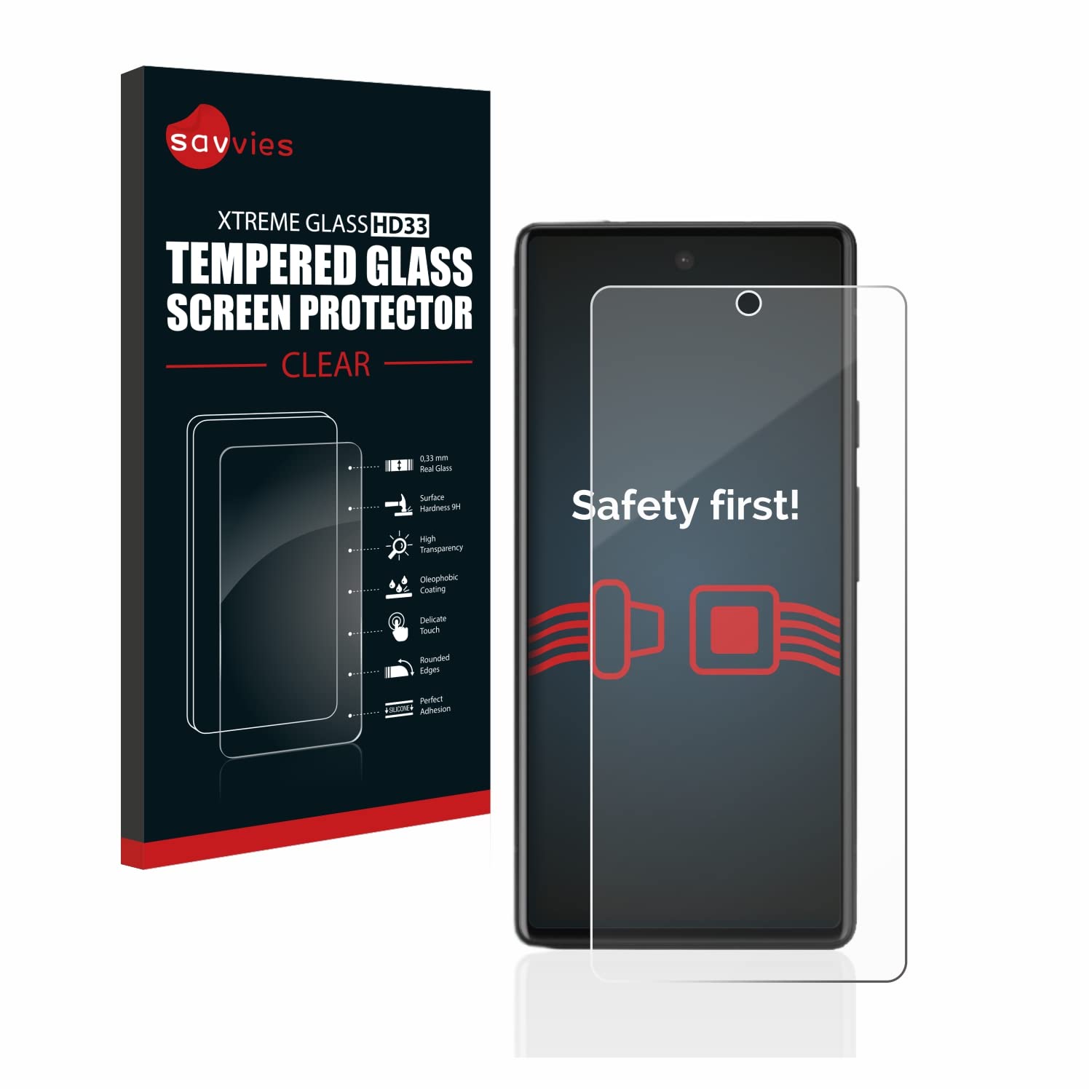 Savvies Armoured Glass 1-Pack compatible with Google Pixel 6a Tempered Glass Screen Protector [Shockproof, 9H Ultra Hard]