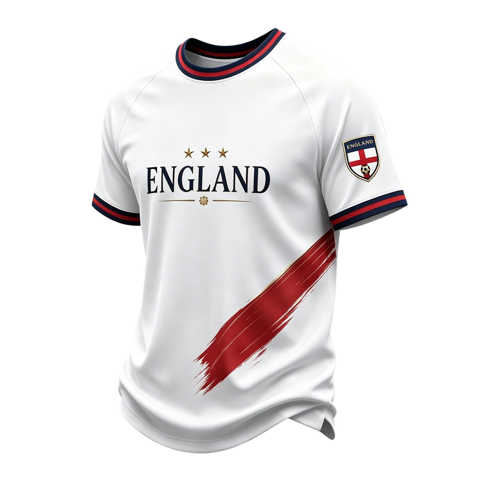 England Tshirt Men's England World Cup Soccer Shirt Breathable Lightweight Short Sleeve Crew Neck Athletic Tops for Supporters and Fans 01-Beige S