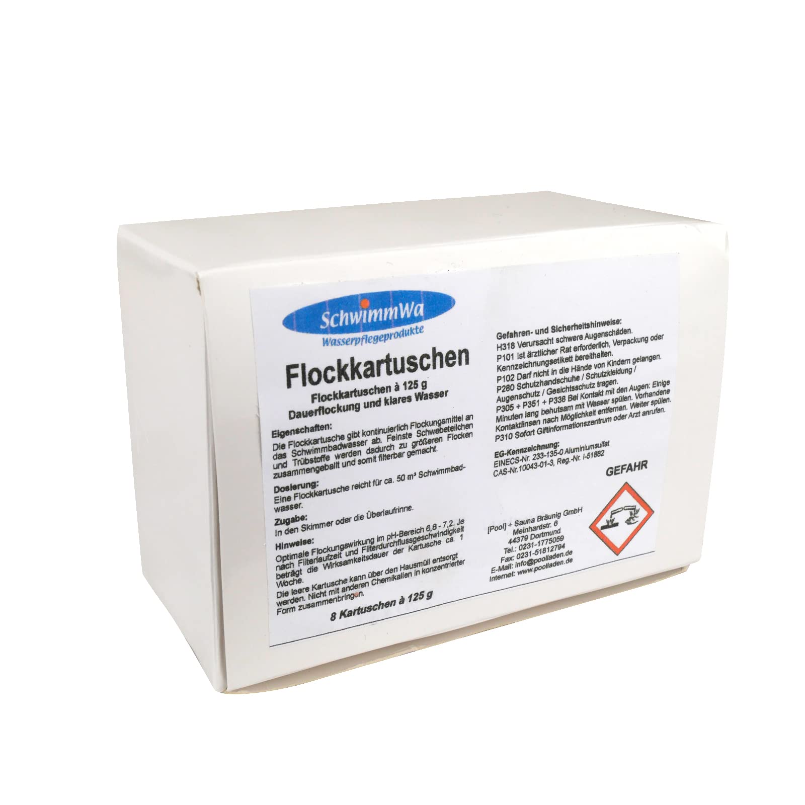 SchwimmWa Pool Flockkartuschen 10 kg (10 x 1kg / 80 Kartuschen)