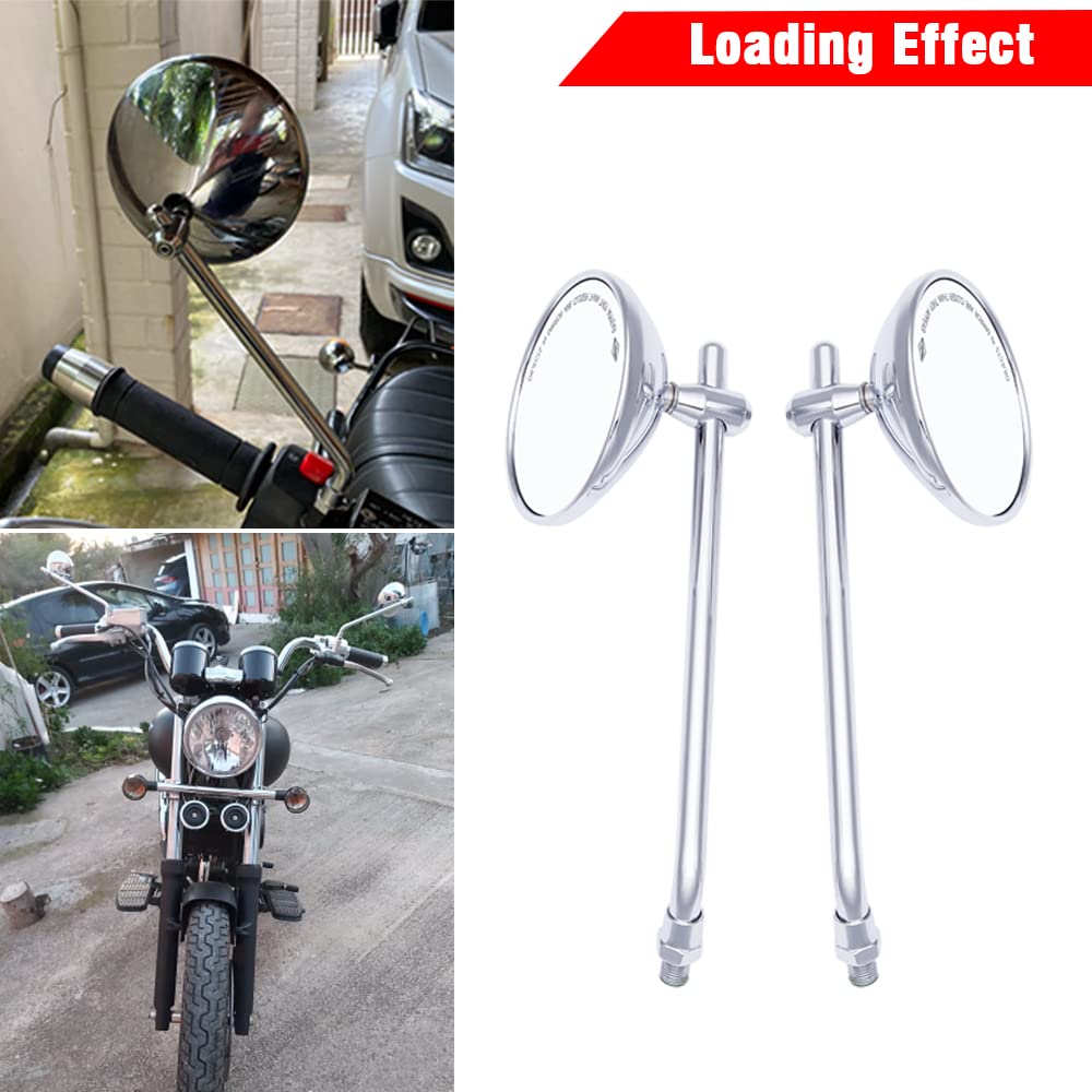 DREAMIZER 10mm Chroom Motorfiets Spiegel Set - Rechthoekig Voor Diverse Modellen Zoals Shadow, Vulcan En SV650