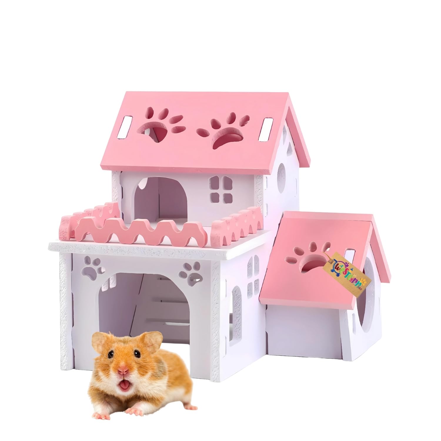 Western Era Foam Hamster Finland Villa for Cage | Double Story Hideout with Balcony | Cozy Foam Pet Shelter for Gerbils, Mice & Small Pets | Durable, Easy to Assemble | Cute Playhouse & Sleeping Hut-image-47