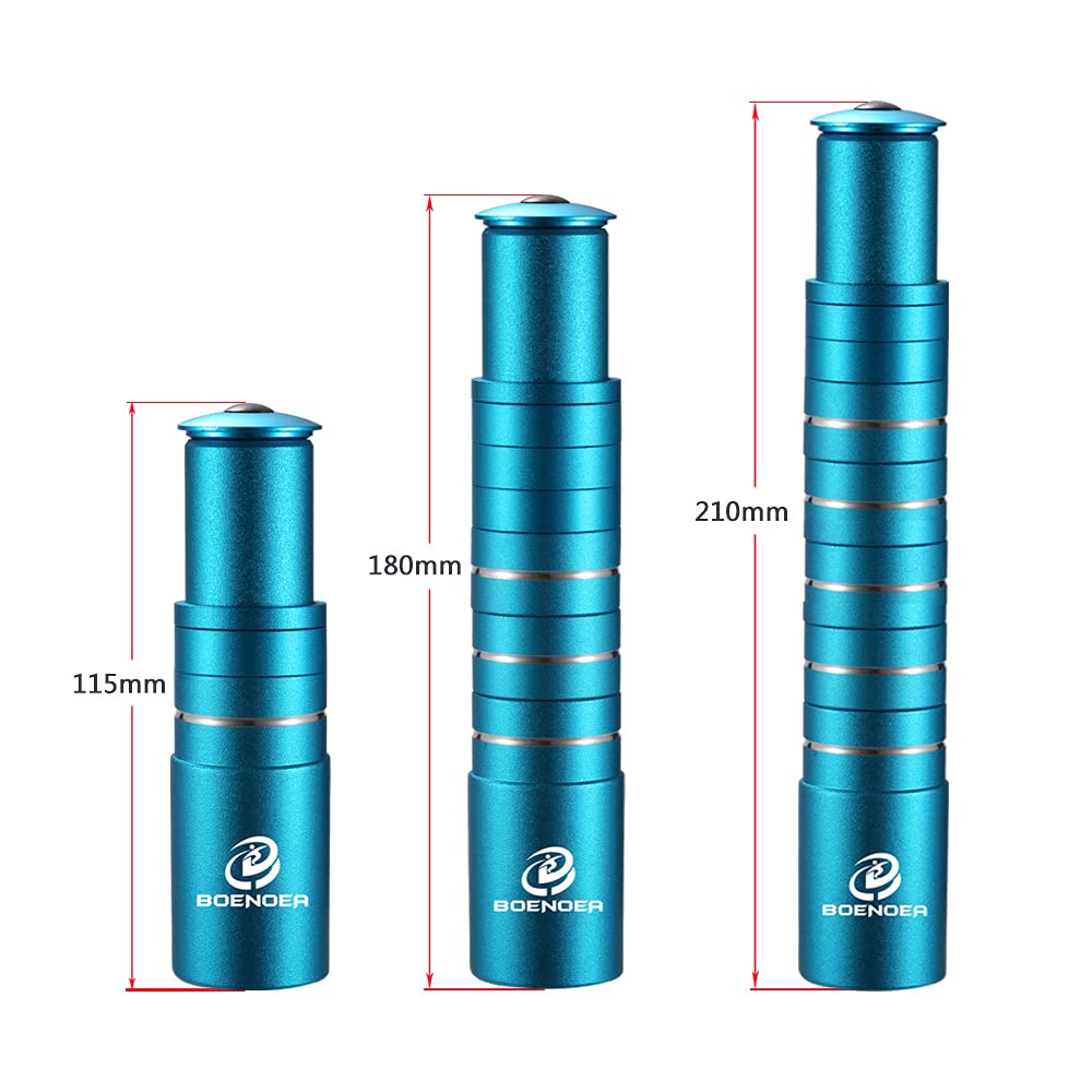 Bynccea Attacco manubrio forcella estensore prolunga asta bicicletta in lega di alluminio 115 mm 180 mm 210 mm per mountain bike 1-1/8"28,6 mm
