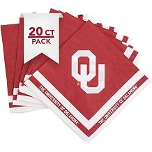 Desert Cactus The University of Oklahoma Disposable Napkins Sooners 20 Count 2 Ply 13 inch Dinner Square for Tailgates, Graduation, Party and Game Day Tableware Decoration Design A