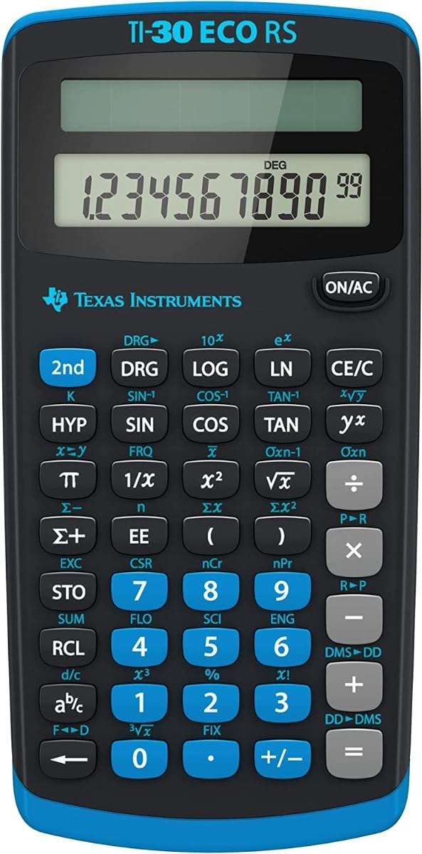 Calcuso TI 30 Eco RS Scientific Calculator + WYNGS Protective Case Blue + Extended Warranty from Calcusa, TI-30 ECO RS - Image 2