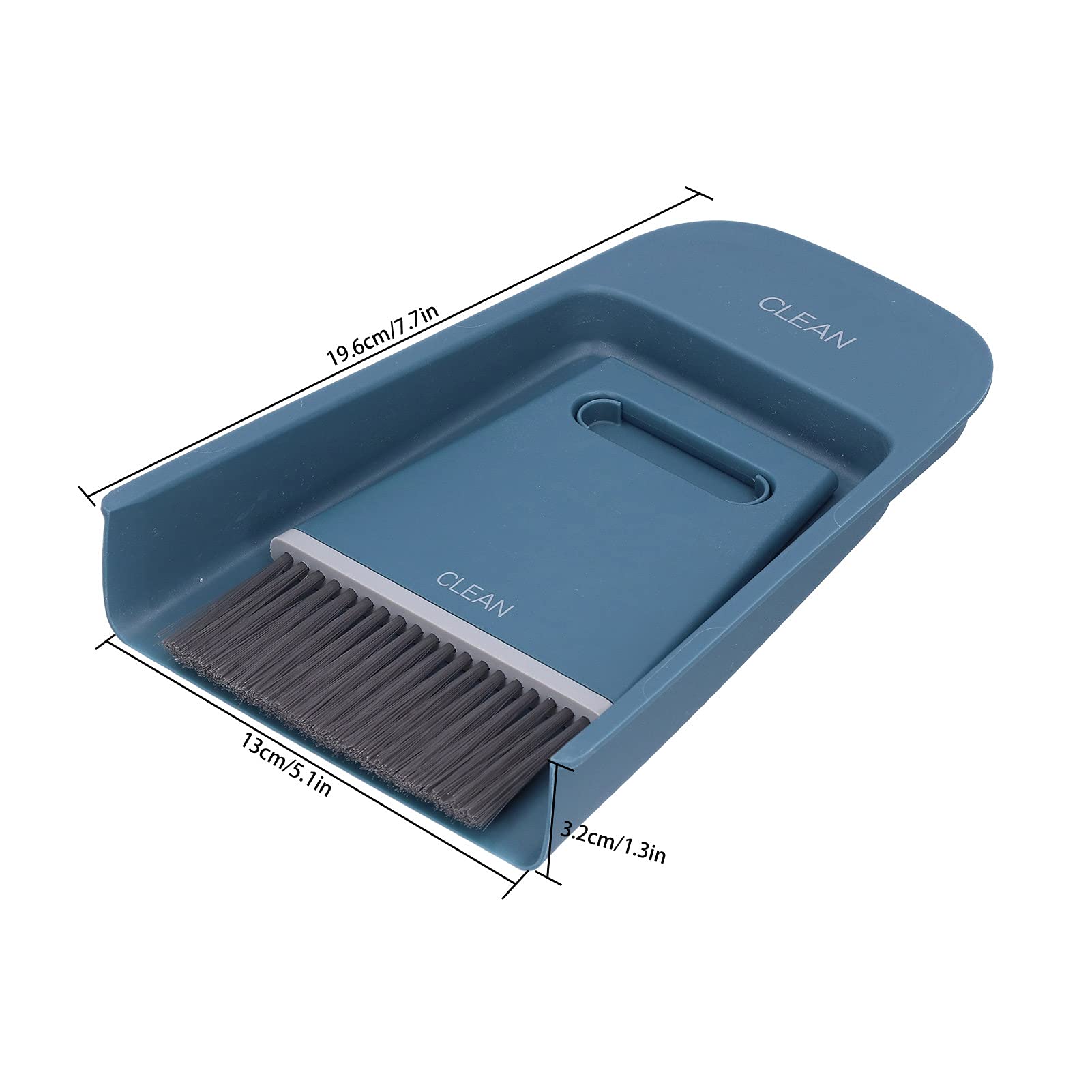 Asixxsix Mini Broom and Dustpan Set, Portable Desktop Cleaning Brush and Broom, Handheld Desk Cleaning Tool for Home, Office, Sofa, Computer Keyboards, Pets (Blue)