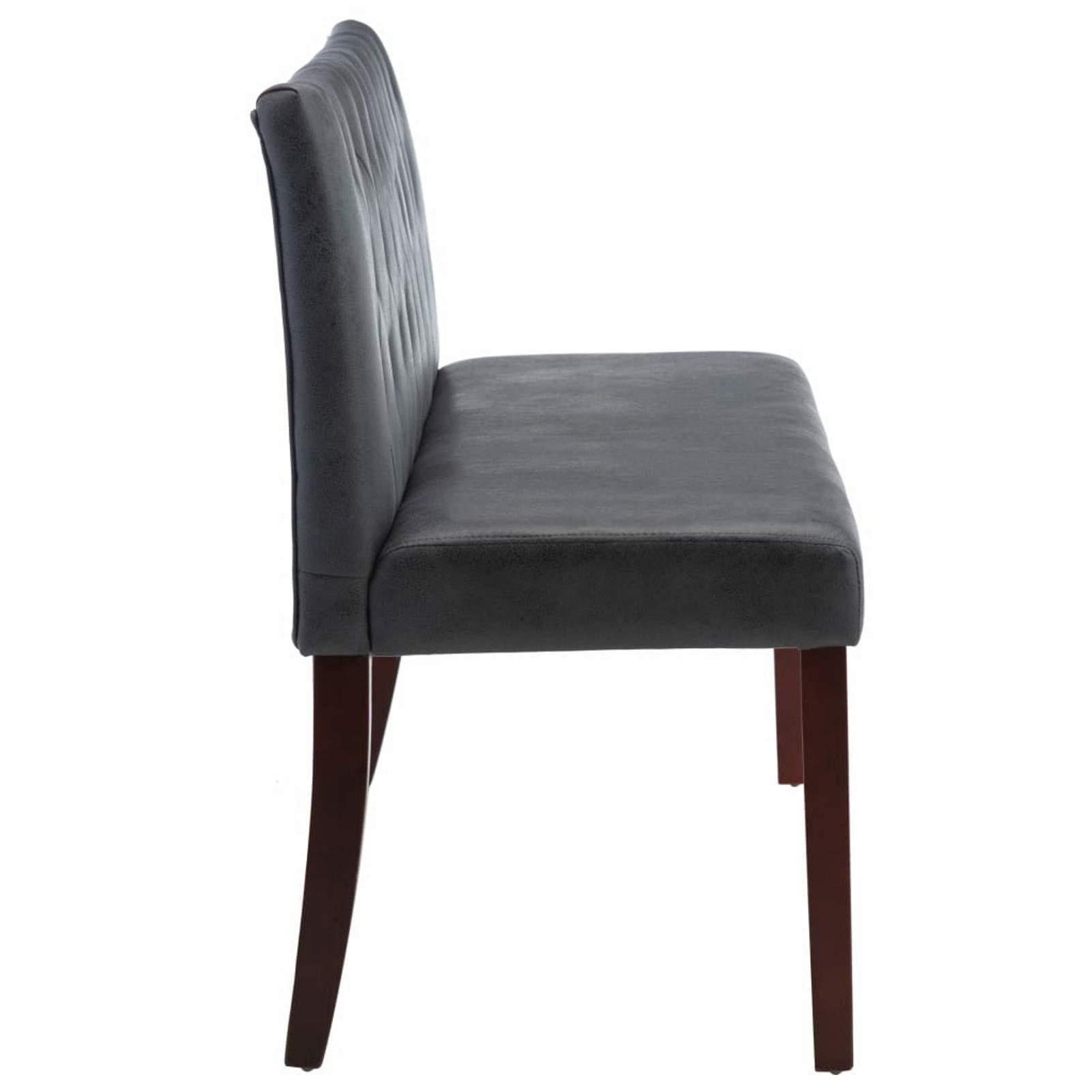 Homgoday Sitzbank Polsterbank Flurbank Bank Wartebank Esszimmerbank Wohnzimmerbank Bank mit Rückenlehne für Flur Wohnzimmer 148,5 cm Grau Wildleder-Optik