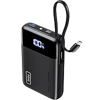 INIU 45W Power Bank, 20000mAh Ricarica Rapida Powerbank con Cavo USB C Integrati