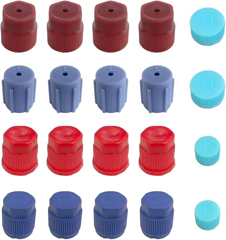 Kit com 20 Tampas de Válvula do Ar-Condicionado R134a/R12 GAOLAOSY – 13 mm a 17,5 mm