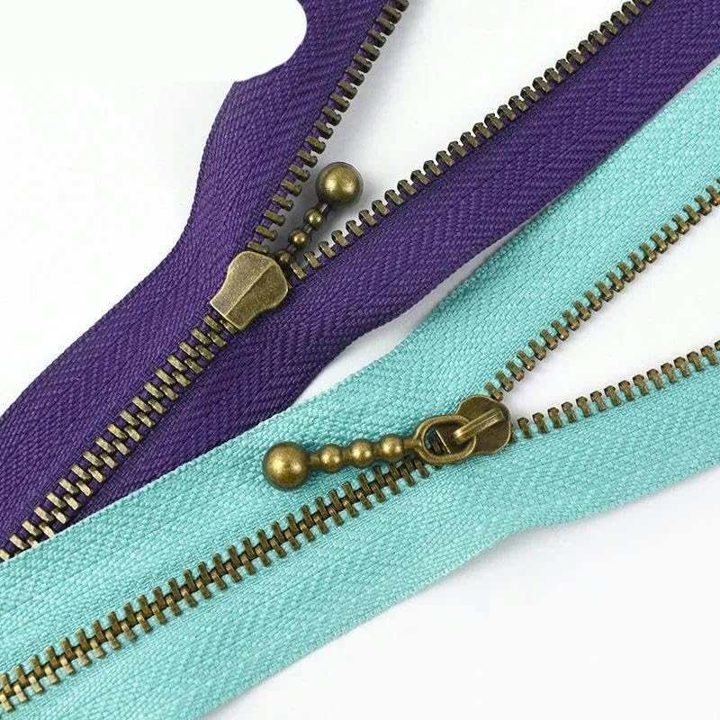 Cremallera metálica con dientes, 10 unidades, cierre de bronce, 15/20/25 cm, extremo cerrado, color amarillo, n.°(25cm)