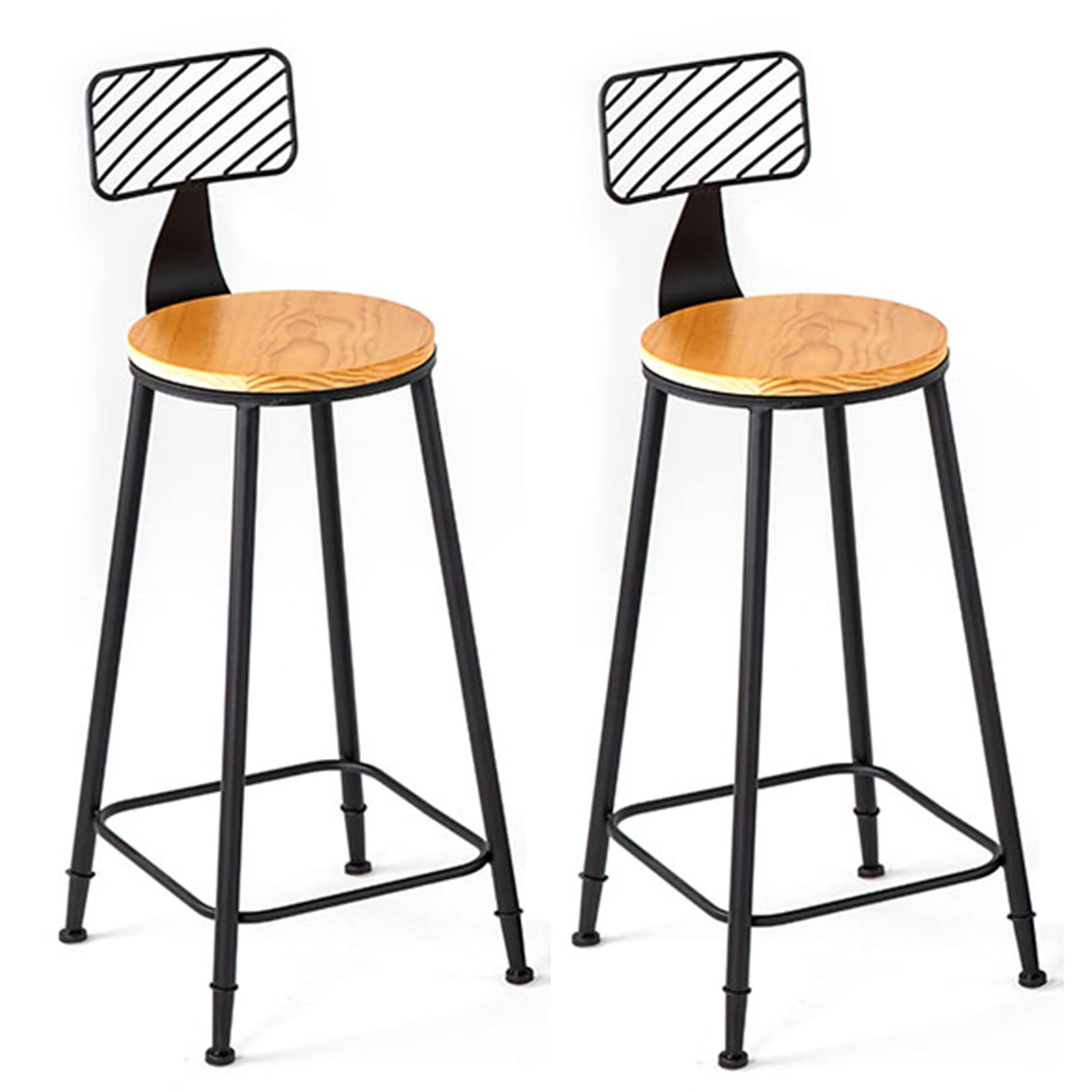 Tabourets de bar industriels 65cm chaises de bar avec repose-pieds et dossier