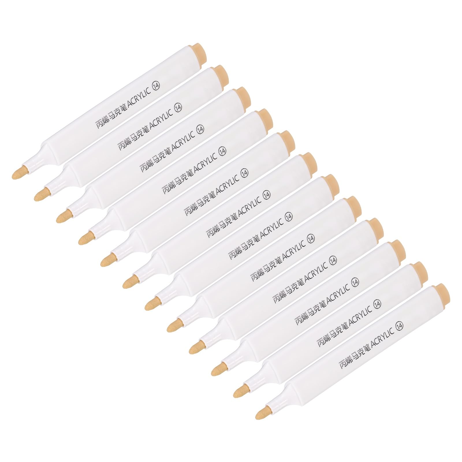 PATIKIL Acrylic Paint Marker Pens, 12Pcs Bold Tip Paint Pen Waterproof Water Based for Rock Painting Wood DIY Craft Glass Ceramic Canvas, Light Khaki