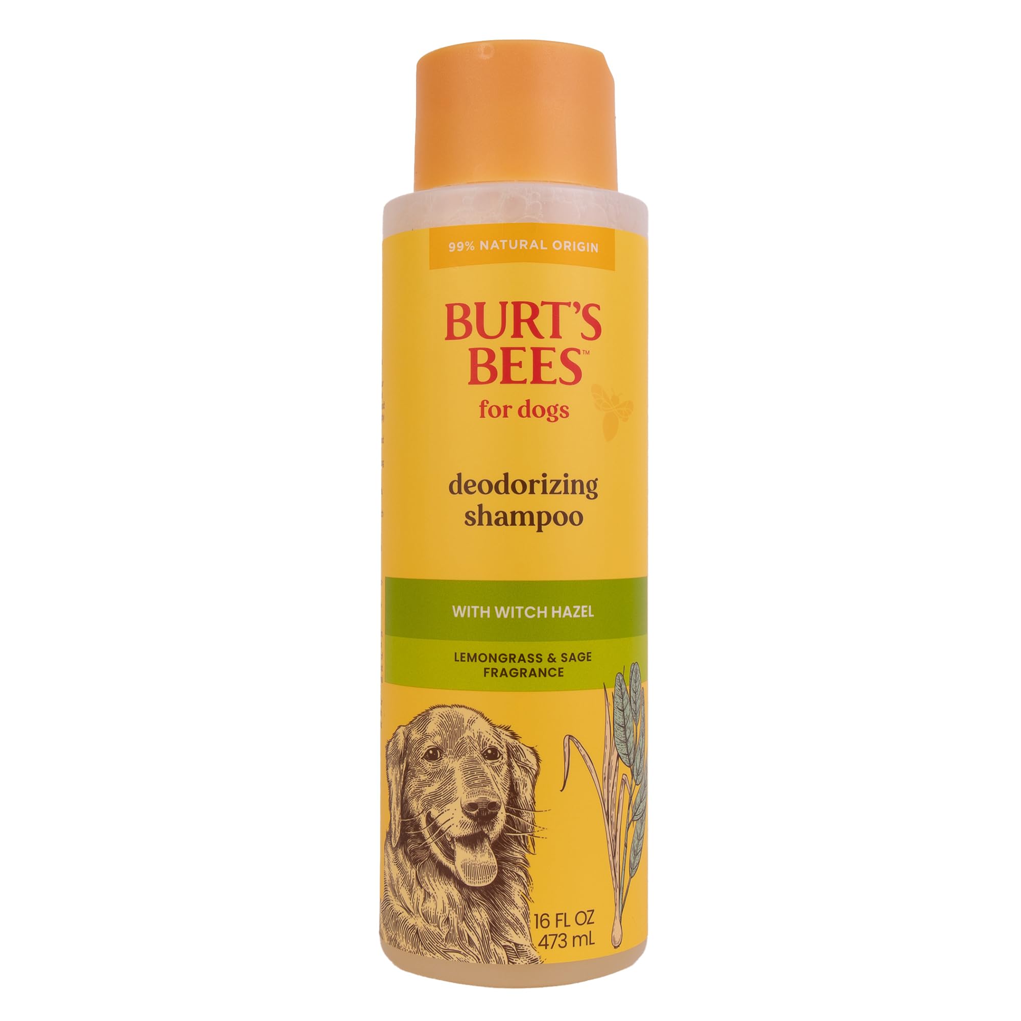 Burt's Bees for Pets Deodorizing Dog Shampoo with Witch Hazel, 95% Natural Origin Formulas, Dog Deodorizing Shampoo - Gentle for Smelly Dogs, 32 oz