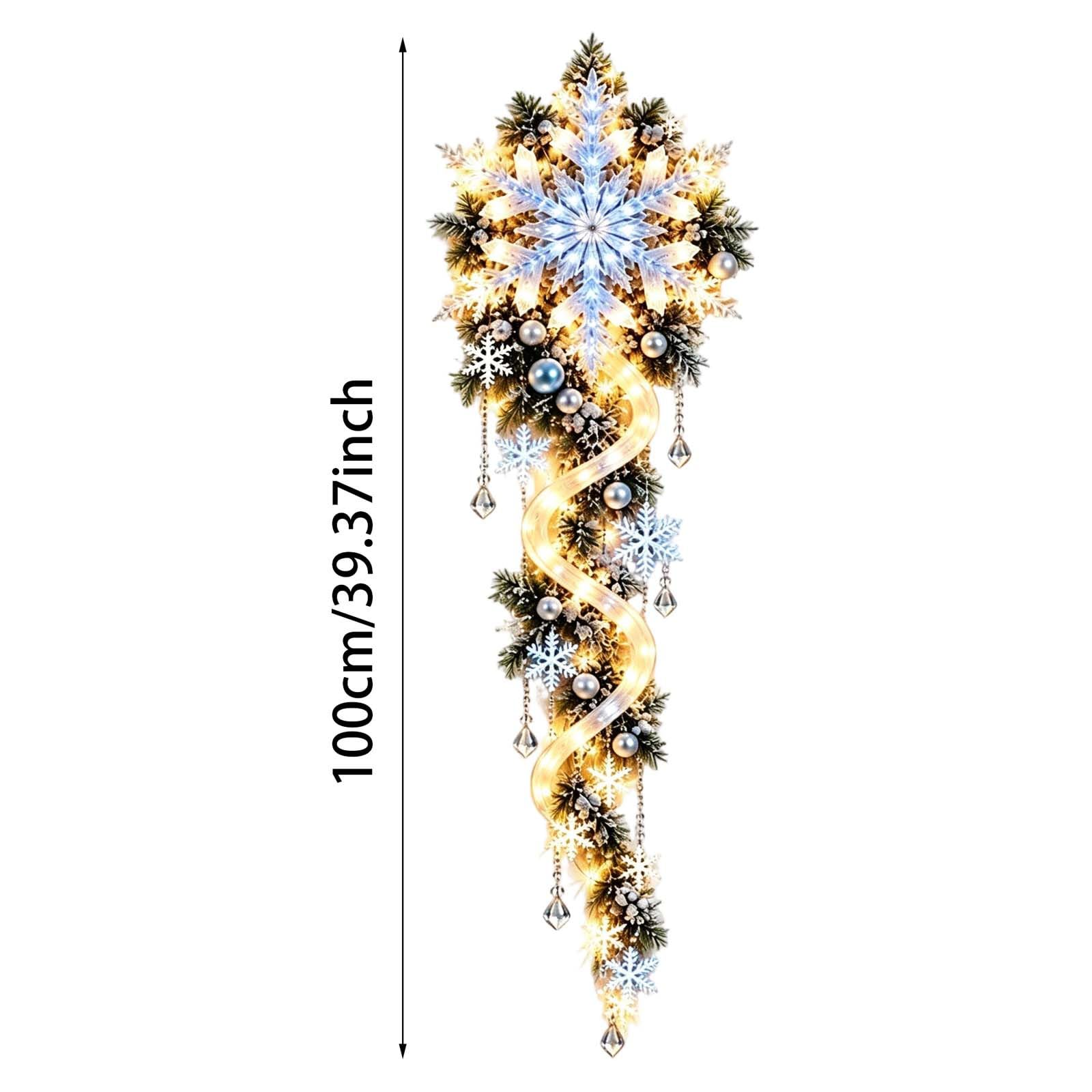 Decorazione murale Natalizia a Forma di Fiocco di Neve, Decorazione Invernale a LED per l'ingresso, 2 Pezzi