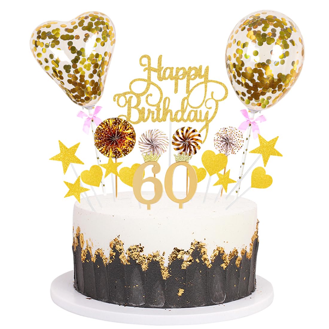 Cysincos Decorazioni per torte in acrilico per festa della mamma, per feste di compleanno, decorazioni (oro, H) : Cysincos