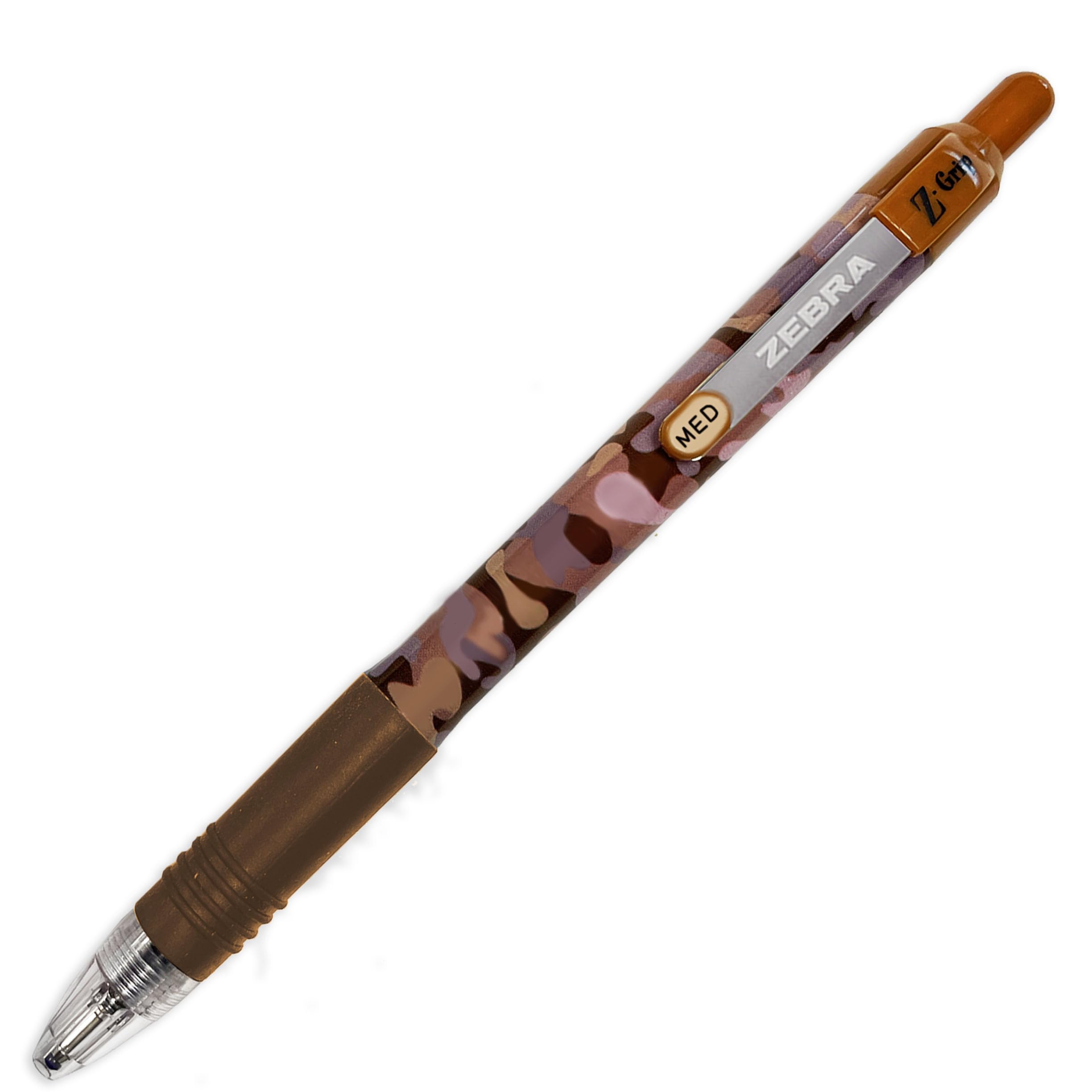 Zebra Z-Grip gładki długopis - stalówka 1,0 mm - beczki moro - czarny atrament - 2 z każdej beczki - opakowanie 6 sztuk