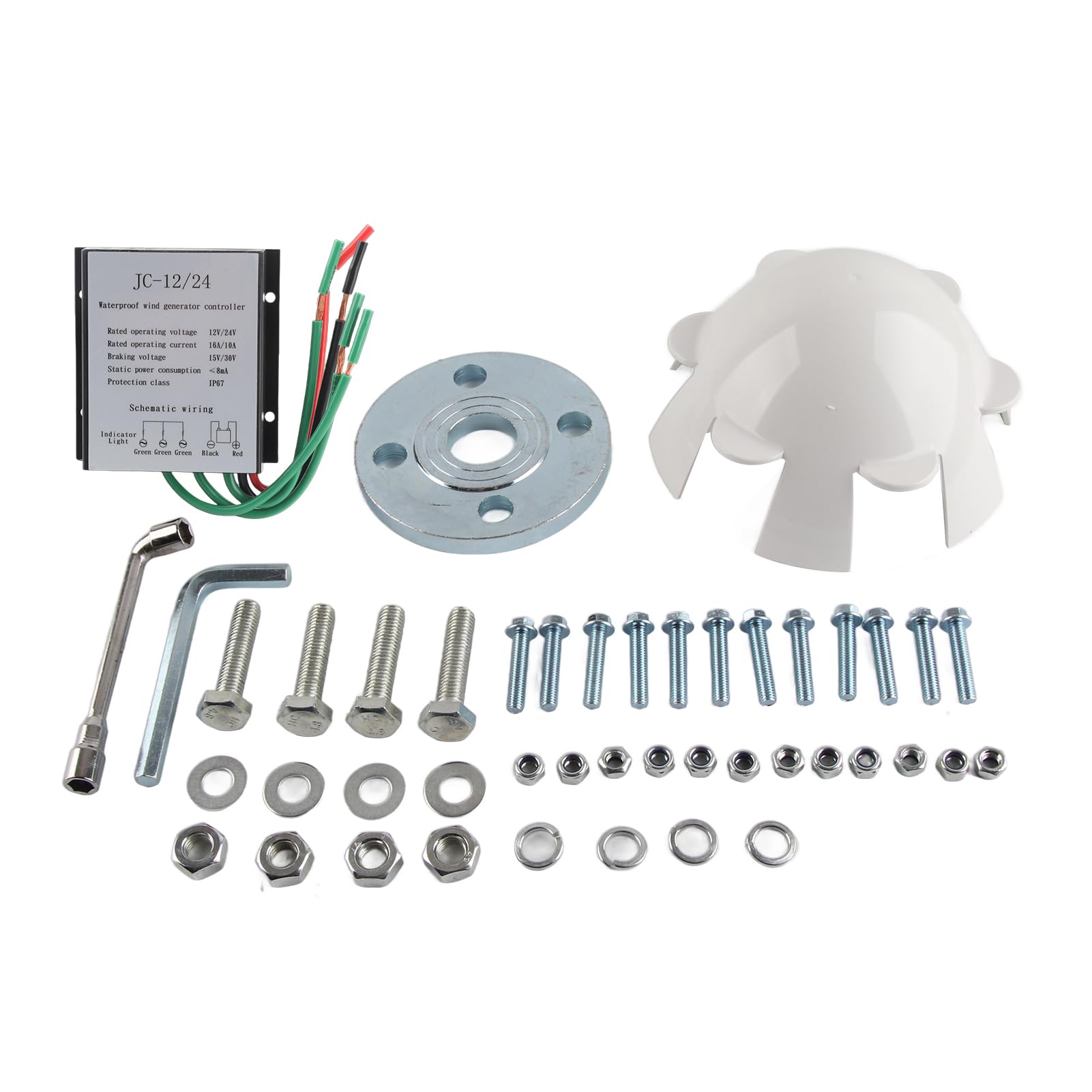 Kit di Eoliche a 6 Pale per Generatore Eolico Ad Alto Utilizzo del 300 W per Terrazze e Cabine - Pale da 21,7 Pollici (#1)