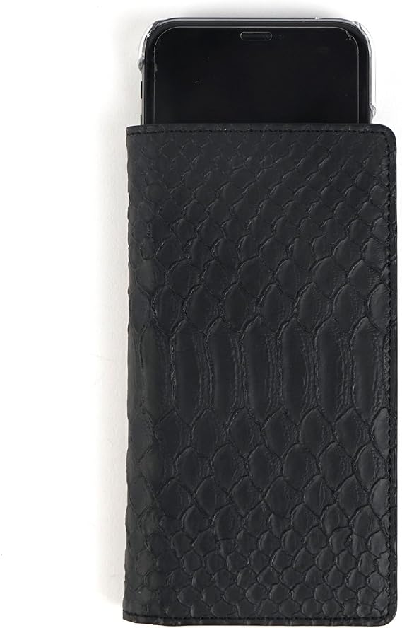 GAZE Xperia Ace Slide Type Notebook Type Case (SO-02L) Matt Python Diary Black Pocket Genuine Leather Xperia Ace GZ16622