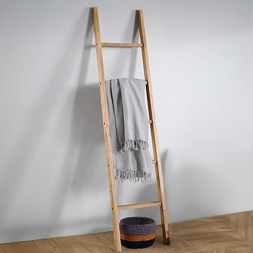 Furniture Dash Wall Leaning Wooden Blanket Ladder Corona, 5 Steps