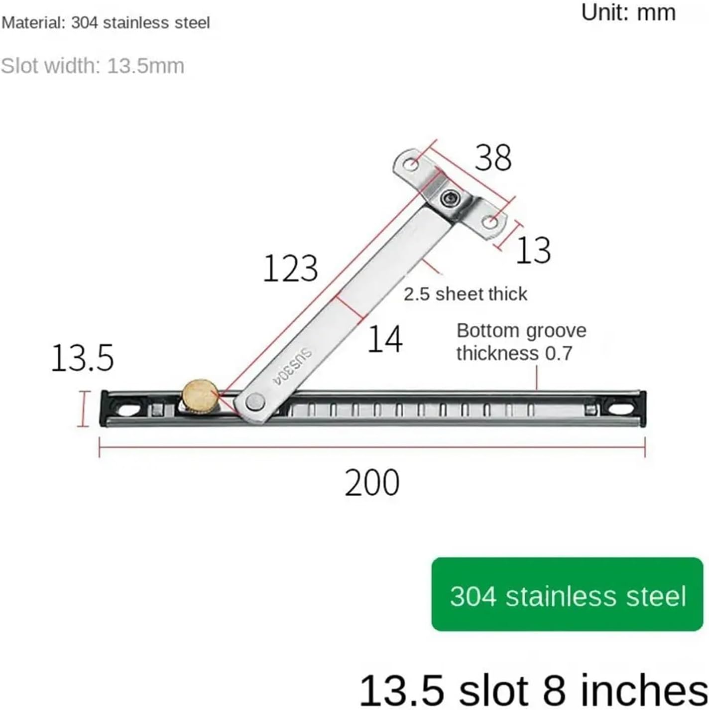 Window Restrictor 10Pcs Stainless Steel Window Support Gusset Fixed Windproof Brace Angle Controller for Fall Prevention(8inch-Style 1)