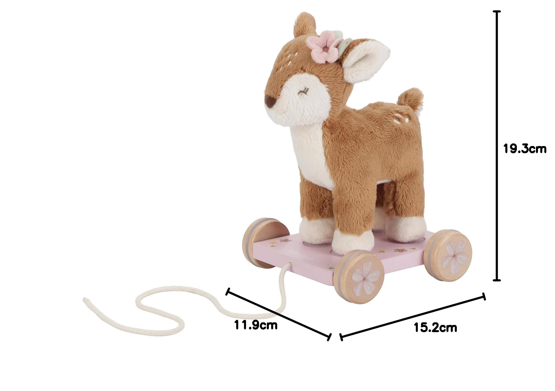 Little Dutch Zwierzę do ciągnięcia ze zdejmowanym pluszakiem jeleń - Fairy Garden