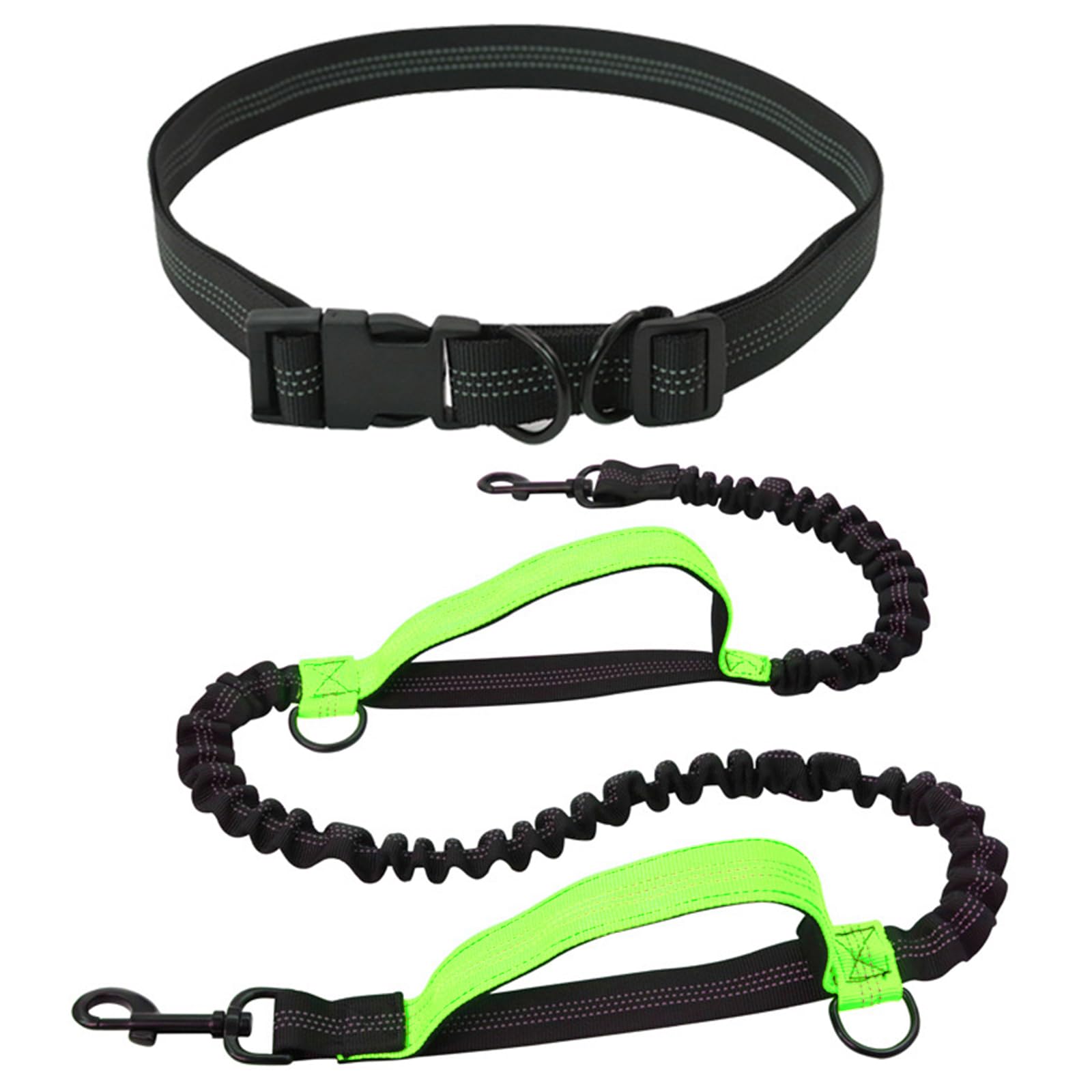 Correa para Perros Manos Libres Correa Perro Cinturones de Cintura Ajustables y Correas Elásticas de Doble Manija Correa de Jogging para Perros Retráctil Correa Perro para Correr Caminar Trotar