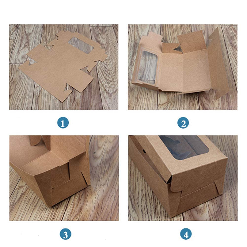 Bakery Cupcake Boxes - Kraft Paper with Window -9 Bakery Cupcake Boxes - Kraft Paper with Window -9
