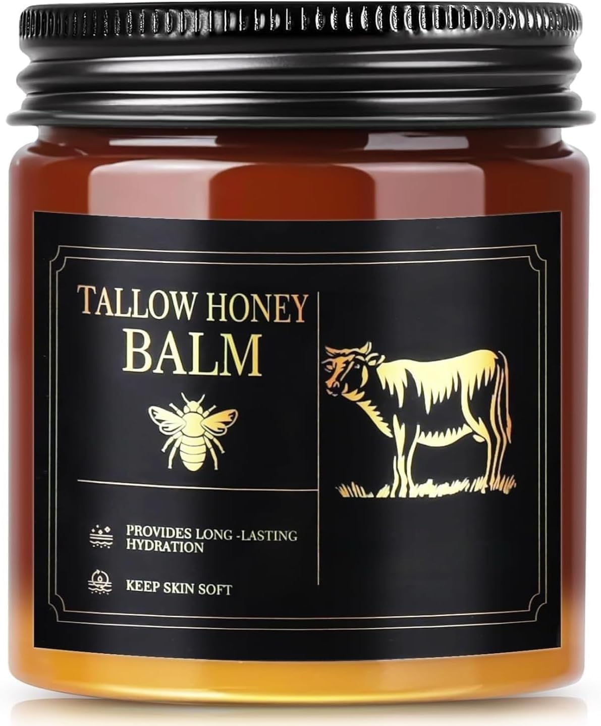 Beef Tallow for Skin,Organic Whipped Beef Tallow Face Moisturizer with Raw Honey and Beeswax,Natural Grass Fed Tallow and Honey Balm,Moisturizer for Face,Body (Unscented)