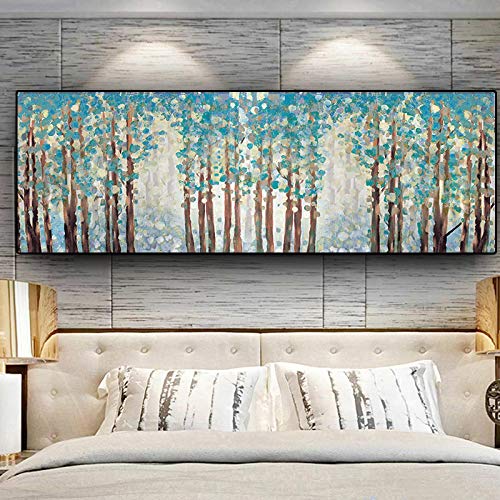 Toile peinture paysage de haute qualite avec motif arbre vert abstrait
