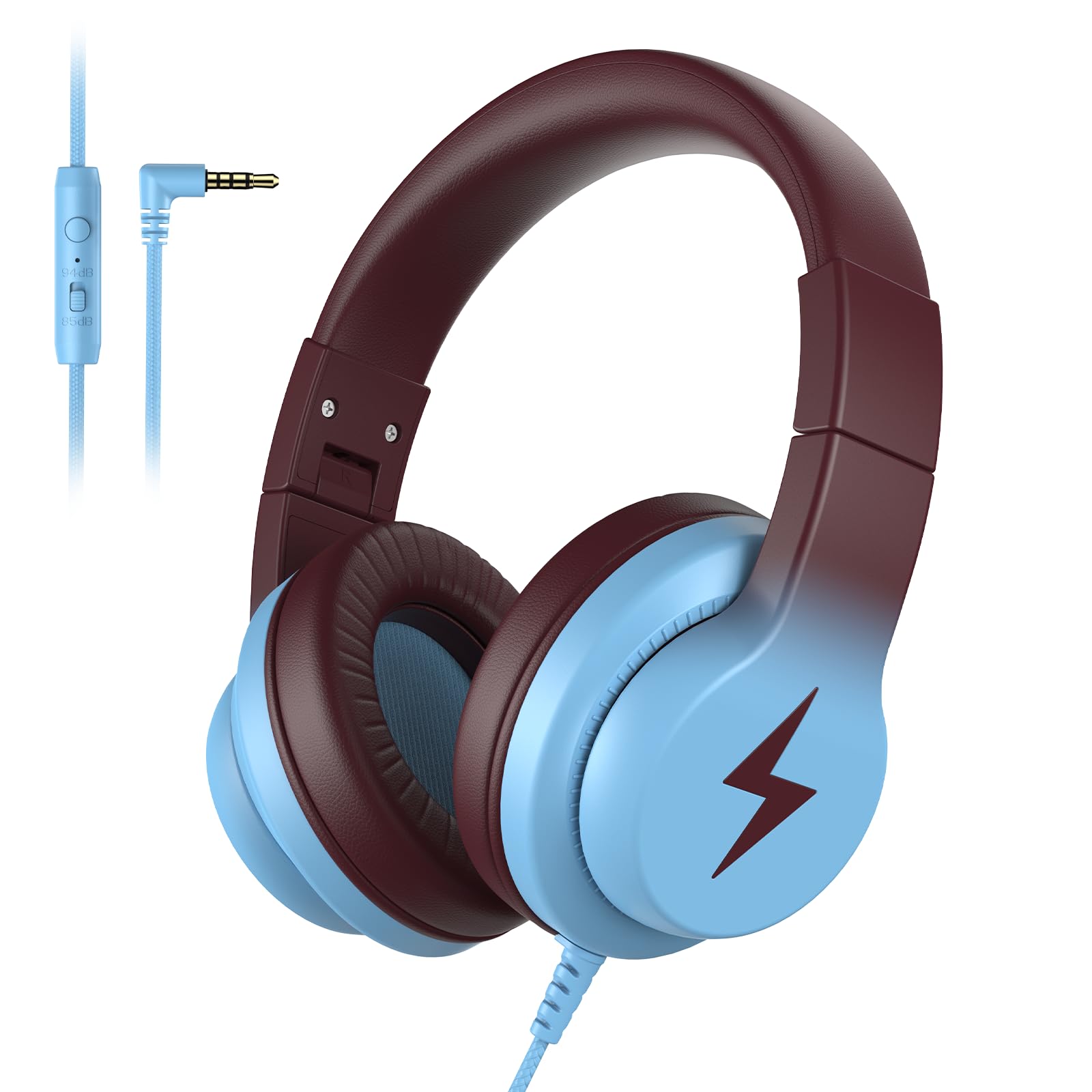 Candy Bila Wired Kids Headphones with Microphone, 85dB Safe Volume