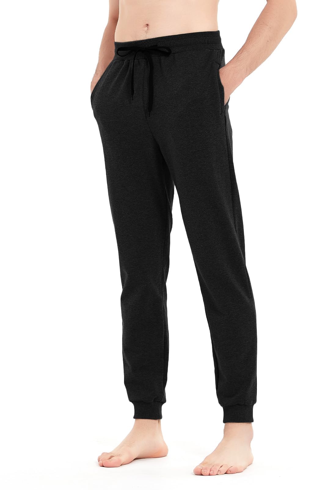 Idtswch 34 36 38 40 Long Inseam Mens Tall Sweatpants Fleece-Line Extra Long Joggers Pant with Zip Pockets