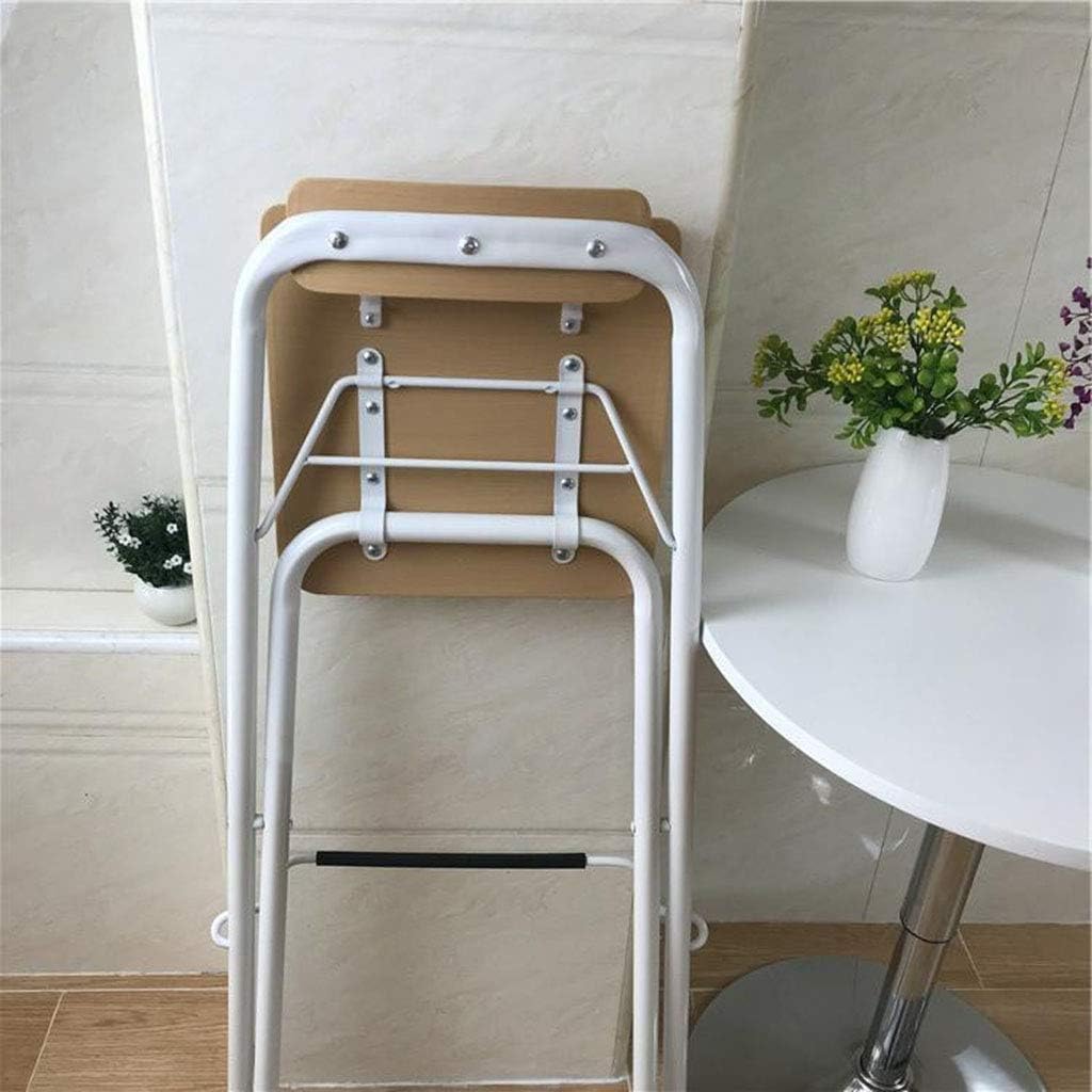 Home Folding Stool – 27/29 Inch Bar Chair High Stool with Backs Wood Pub Chair Metal Counter Bar Stool Chair with 220 Ibs Capacity - 7 Colors