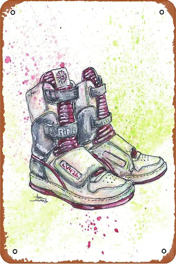 Alien Bitch Ripley Shoes Funny Metal Novelty Tin Sign Metal Retro Wall Decor for