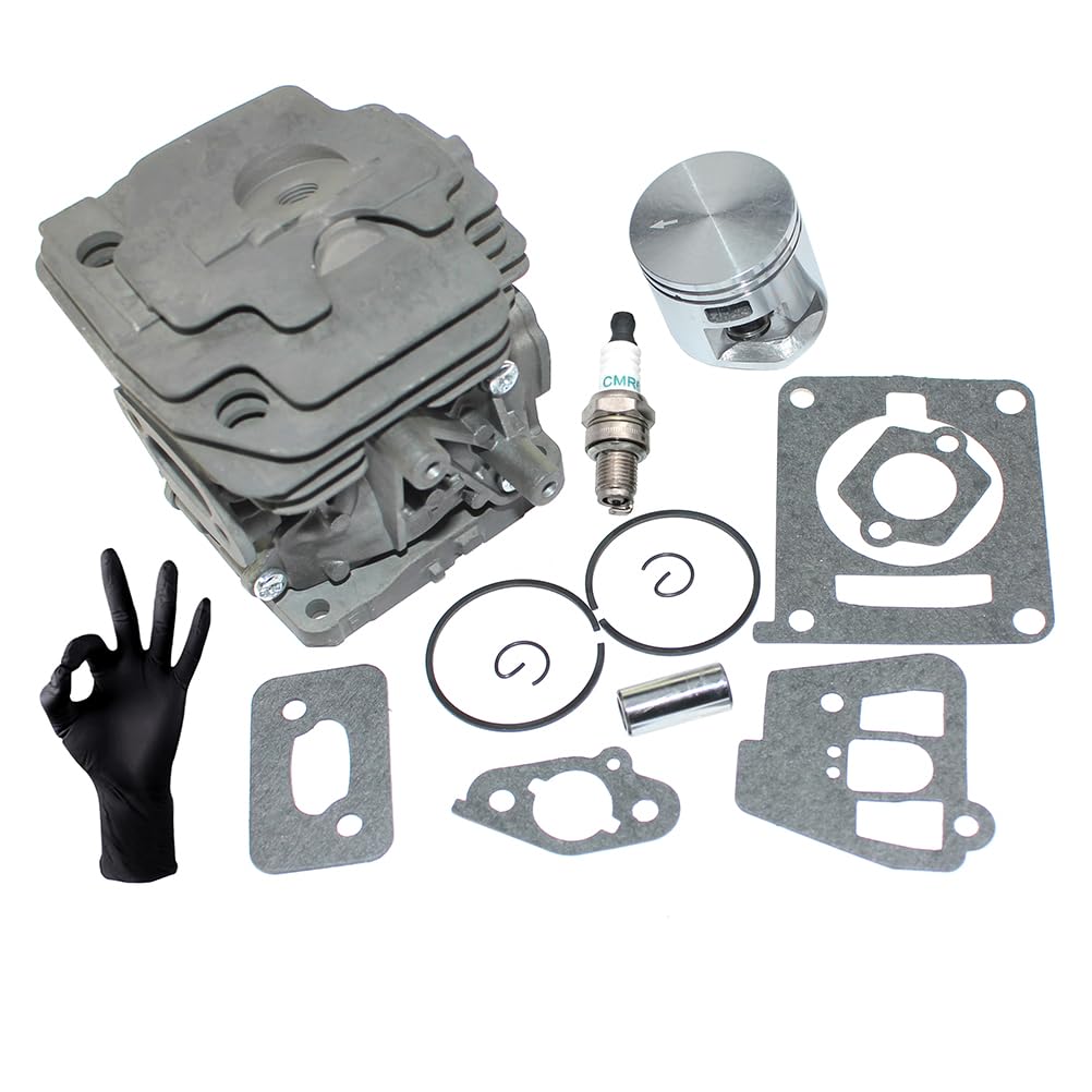 Kit de pistón de cilindro para Stihl FR410C-E FS260 FS260C-E FS260C-EZ FS260R FS260RC-E FS261 FS261C-E FS261C-EZ FS410 FS410C-E FS410C-EM FS410K FS411C-EM FS411C-EM EML SP45 2 unidades