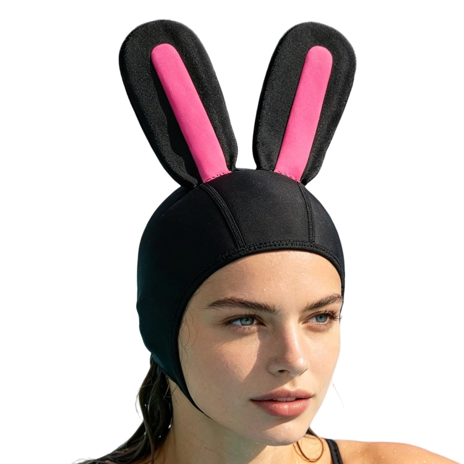 Chapeau de voile en néoprène avec oreilles de lapin – Chapeau de plongée, pour le surf, le canoë, les sports nautiques, la voile, la natation, le kayak, la plongée avec tuba