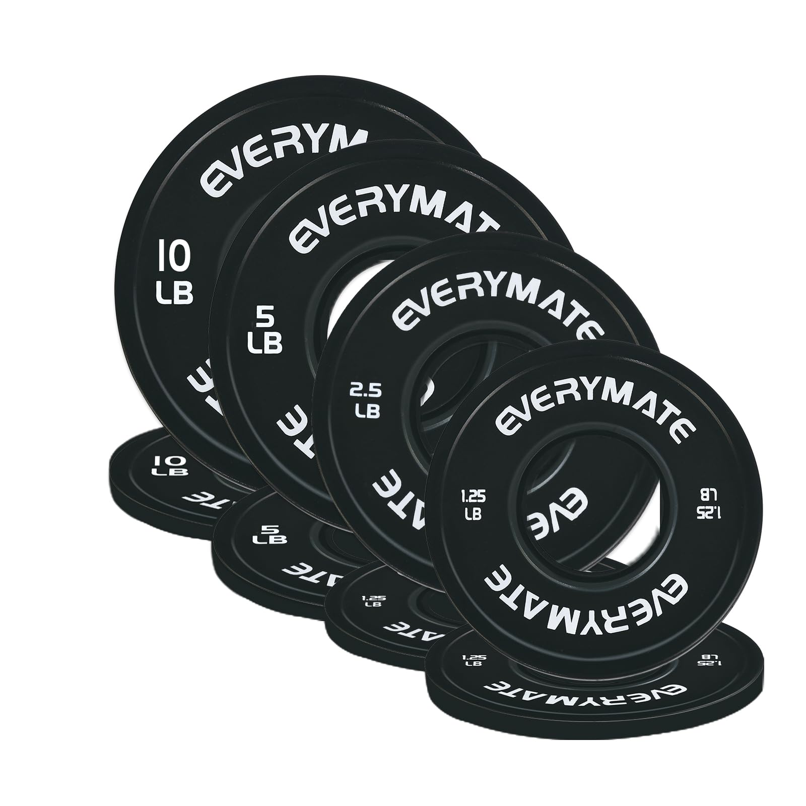 EVERYMATE Change Weight Plates 1.25LB 2.5LB 5LB Set Fractional Olympic Bumper Plates for Cross Training Steel Insert Strength Training