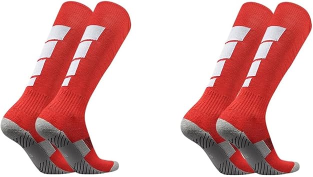 2 Pairs Professional Fencing Socks Fencing Gear Safety Leggings Unisex Protective Socks, for Epee Sabre Foil FencerRed,S