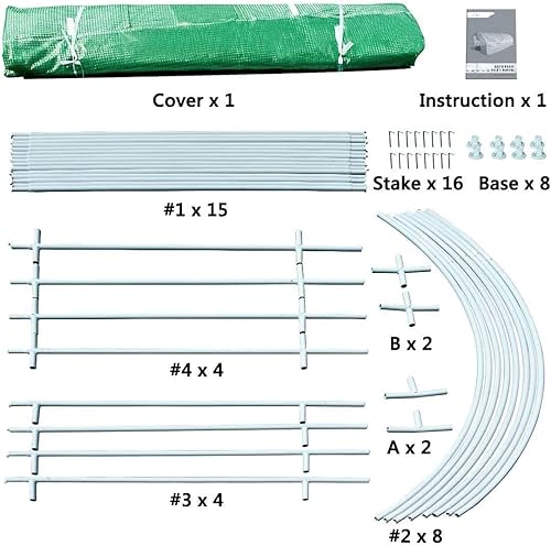 Miniatura 7 de Quictent Invernadero grande mejorado de 20 x 10 x 66 pies 2 puertas oscilantes independientes y 4 aros superiores aumentados galvanizado resistente