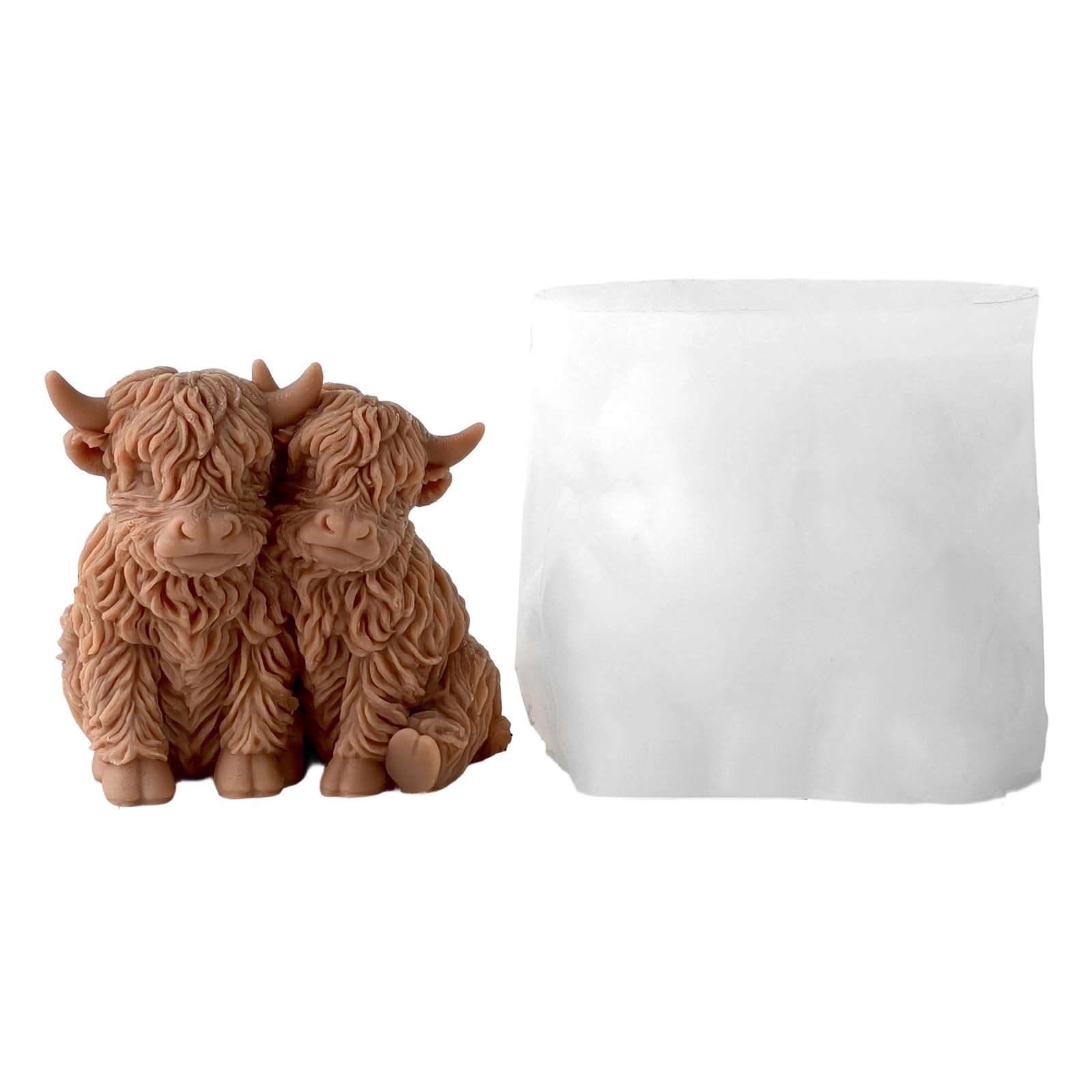 Ekoama Cattle Silicone Candle Multipurpose Animal Silicone Mould for Resin Casting Handmade Candle Soap Gypsum Figurine