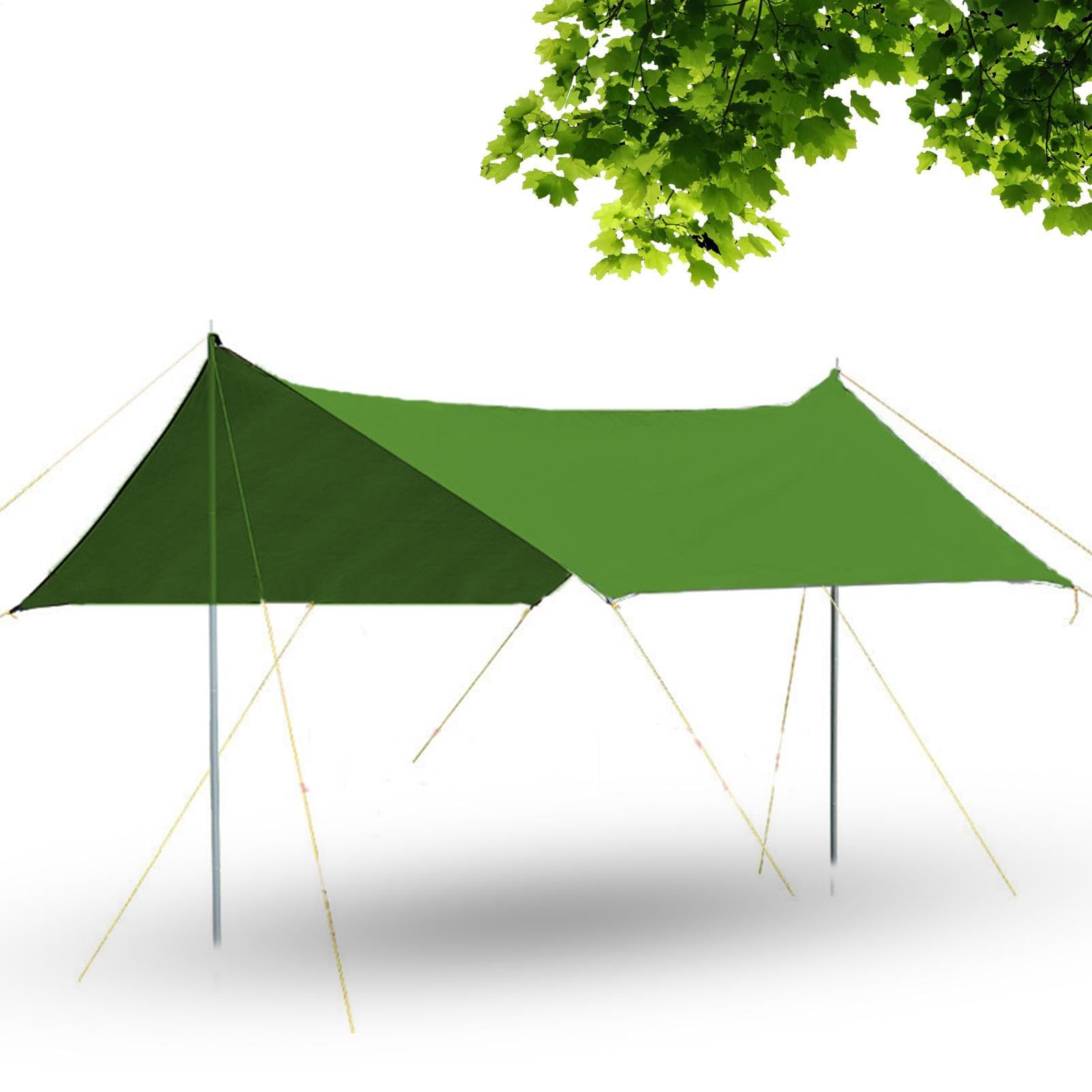 Telo antipioggia per amaca – 210D Oxford 300 x 300 x 215 cm Telo da | campeggio impermeabile con aste, , funi del , protezione antivento per viaggi in zaino
