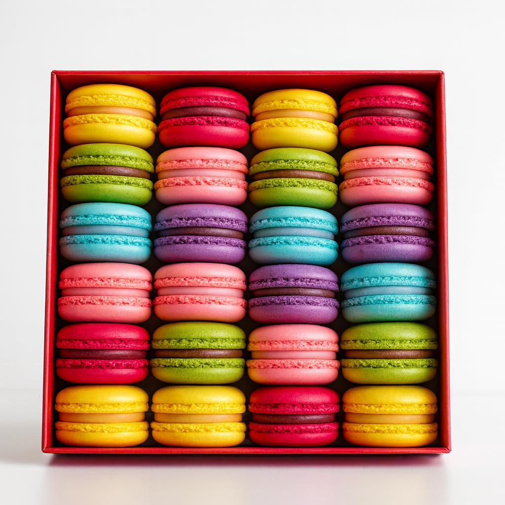 LeilaLove Macarons - 24 Macaron collection box may vary in styles