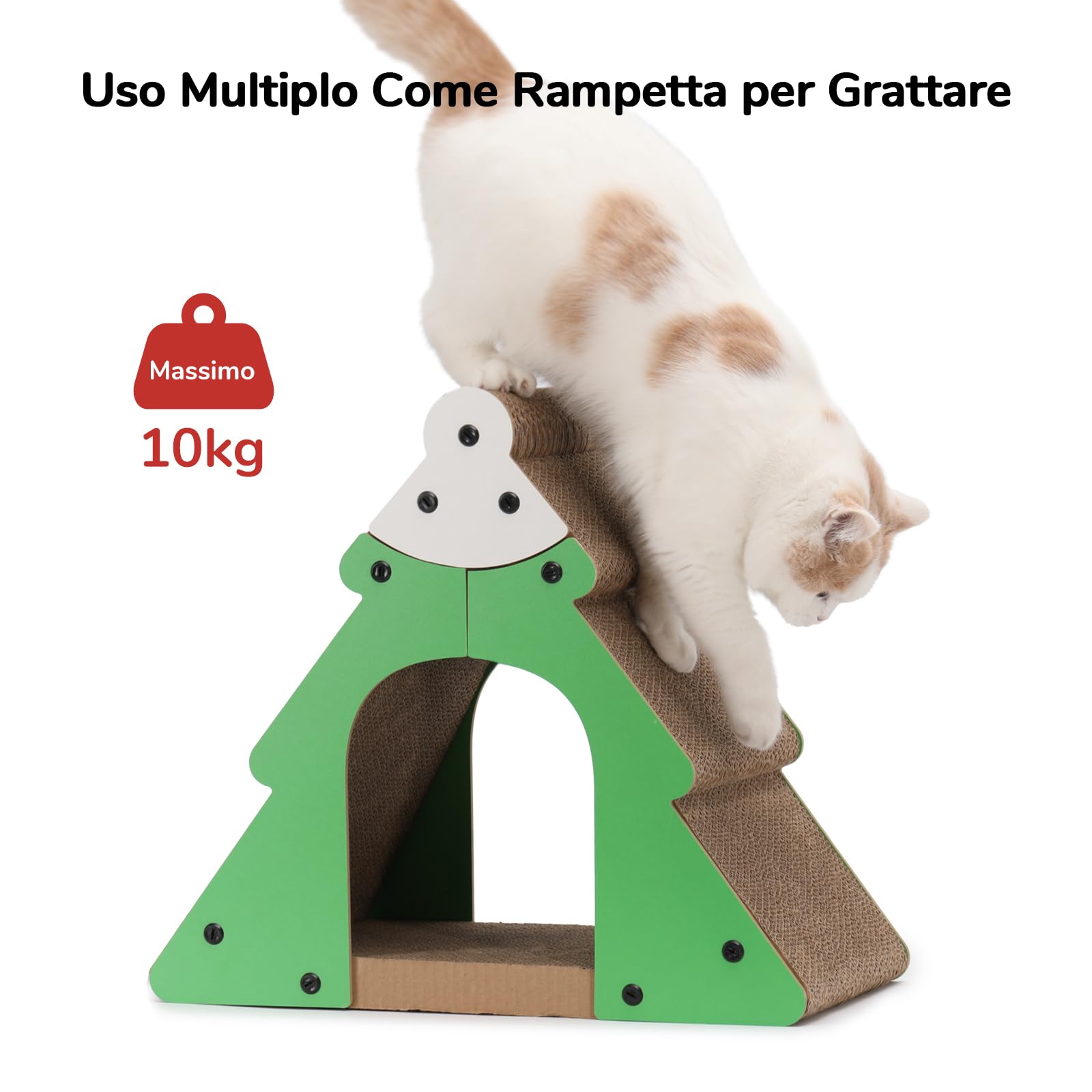 FUKUMARU Tappetino Tiragraffi di Cartone per Gatti.Tiragraffi a Forma di Albero. Più Spazio per Graffiare.Un Tiragraffi Perfetto e Bellissimo a Forma di Albero per Gatti.