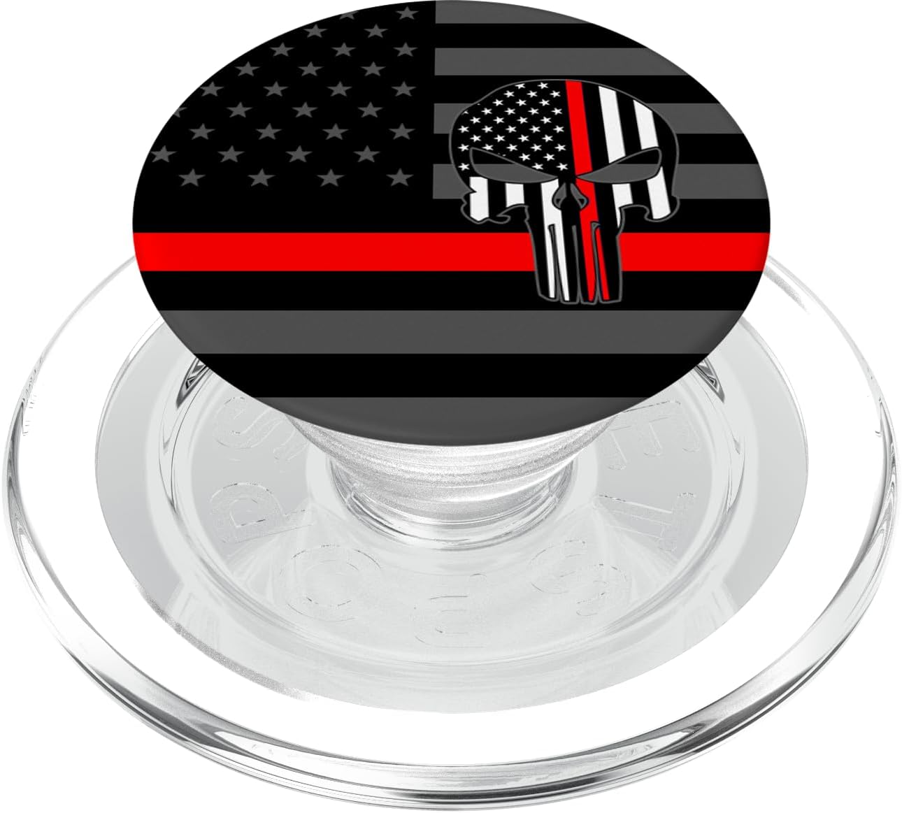Thin Red Line Pop Socket Firefighter American Flag Skull PopSockets PopWallet for MagSafe