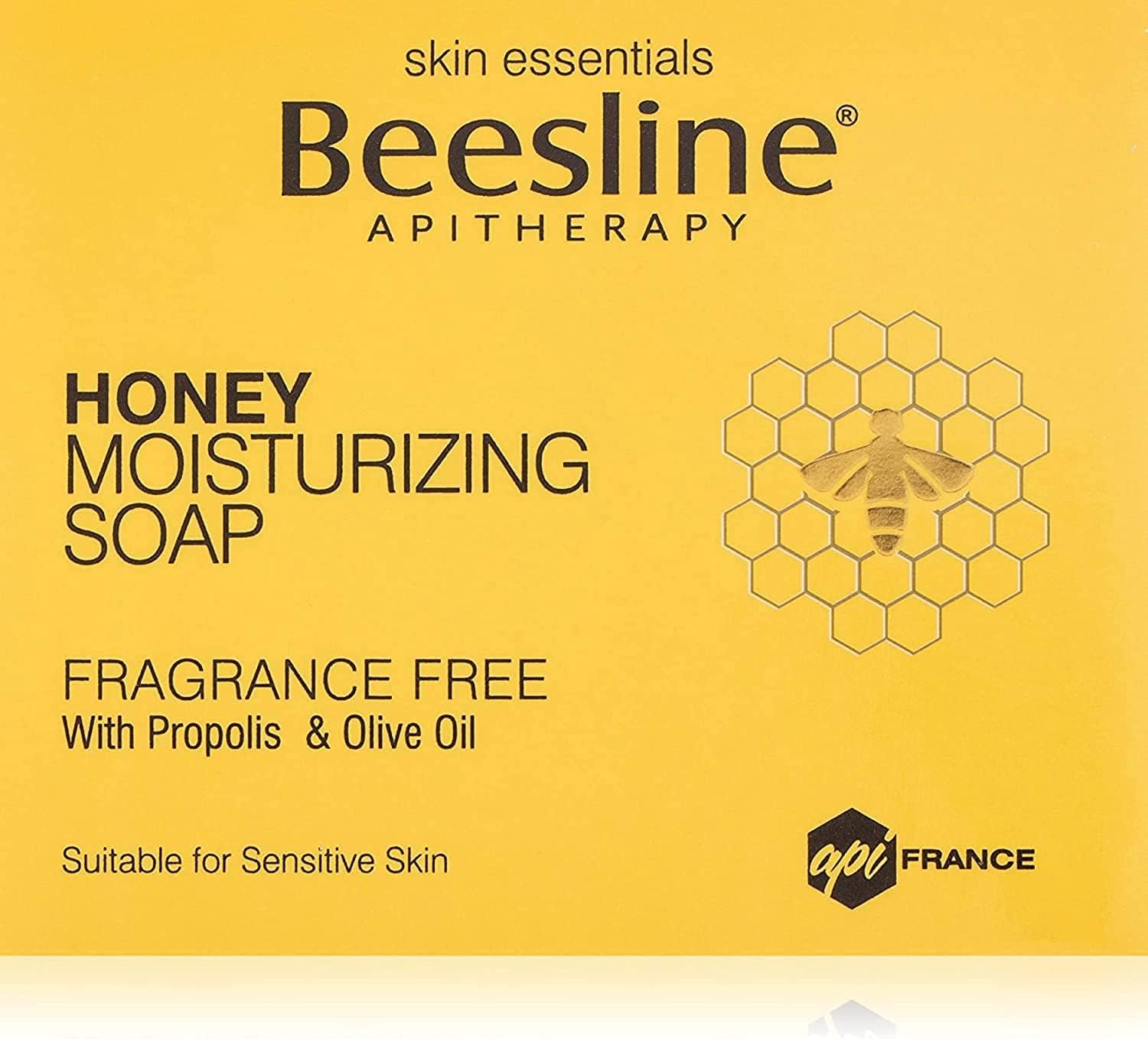 Beesline Honey Moisturizing Soap For Unisex, Dermatologically Tested, Fragrance Free With Propolis & Olive Oil, Suitable For Sensitive Skin, 60gm
