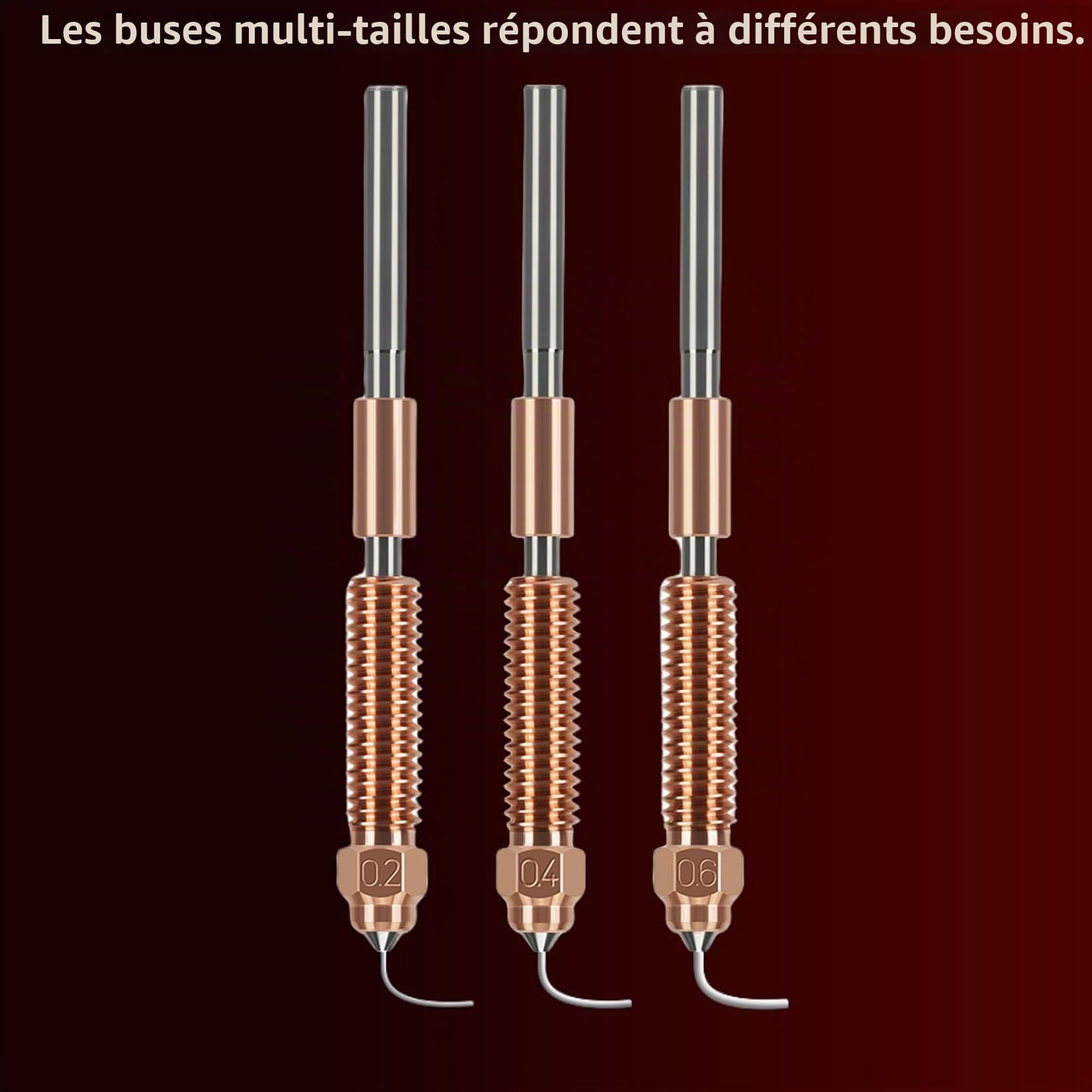 Lot de 4 buses à changement rapide pour K2 Plus/K2/K2 Pro, Imprimante 3D embout en acier trempé et alliage de titane pour K2 Plus, Hi