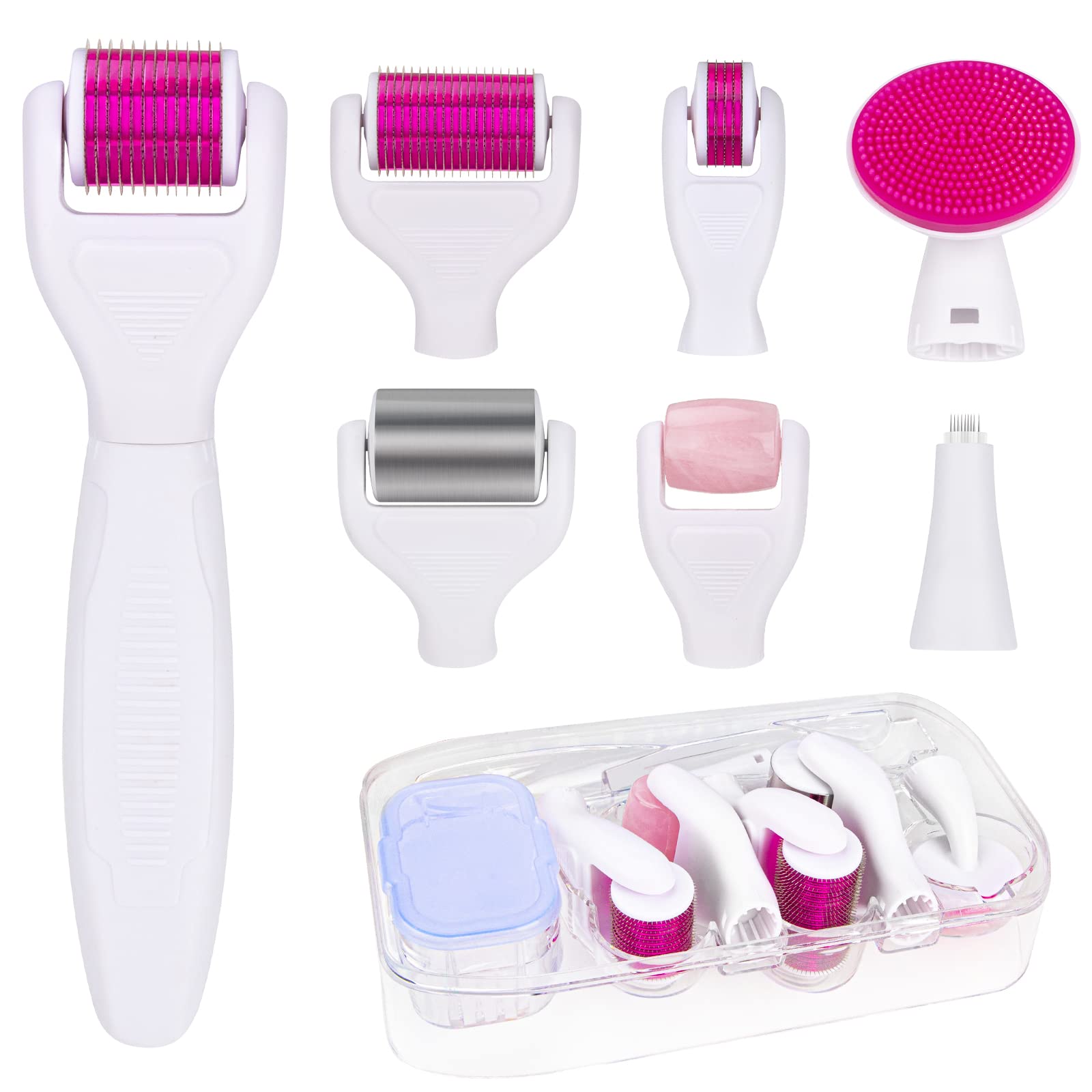 Buy Derma Roller 8 in 1 Kit for Face Body Beard Hair Growth, Titanium